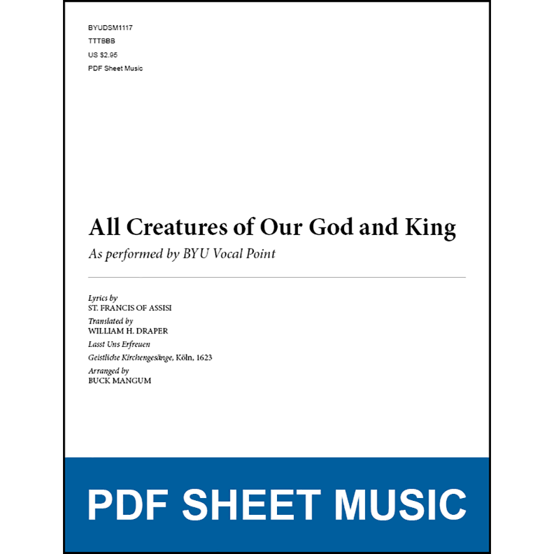 All Creatures of Our God and King (Arr. by Buck Mangum - TTBB A Cappella) [PDF Sheet Music]