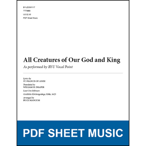 All Creatures of Our God and King (Arr. by Buck Mangum - TTBB A Cappella) [PDF Sheet Music]