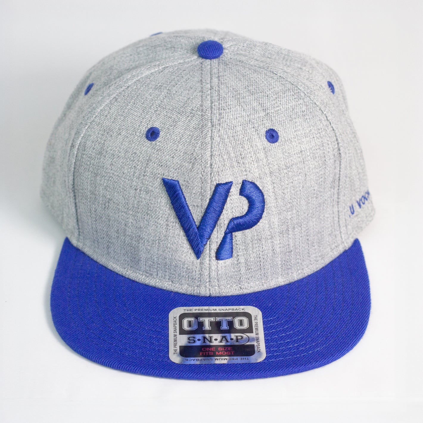 BYU Vocal Point Gray/Blue 'VP' Flat Bill Snapback Hat