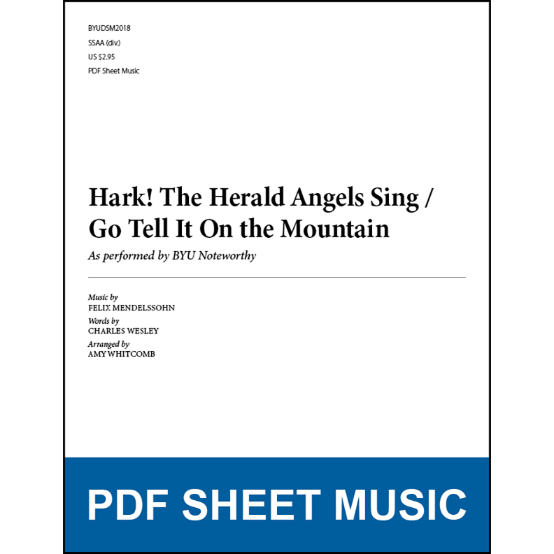 Hark! The Herald Angels Sing / Go Tell It On the Mountain (Arr. by Amy Whitcomb) - SSAA A Cappella [PDF Sheet Music]
