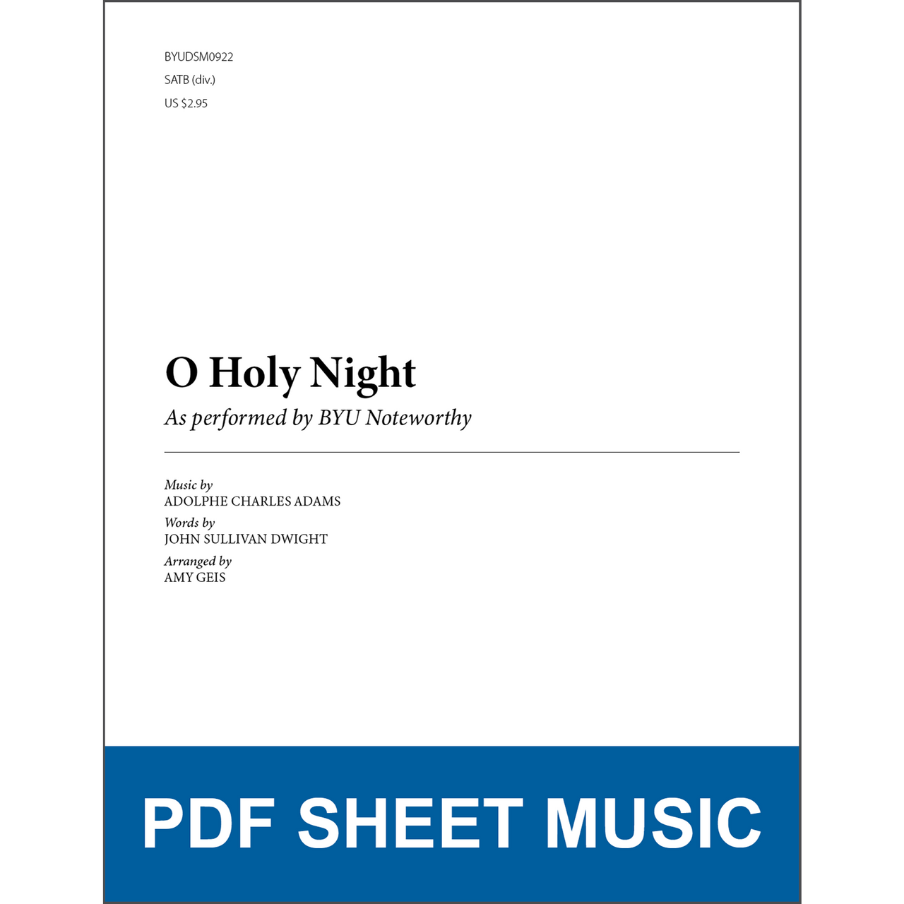 O Holy Night (Arr. by Amy Geis - SATB A Cappella) [PDF Sheet Music]