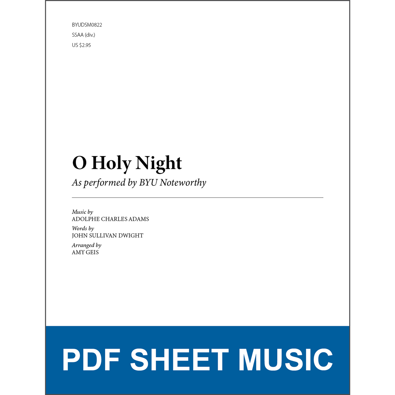 O Holy Night (Arr. by Amy Geis - SSAA A Cappella) [PDF Sheet Music]