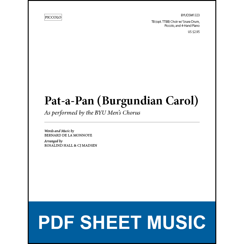 Pat-a-Pan (Burgundian Carol) (Arr. by Rosalind Hall and CJ Madsen - TTBB with Percussion, Piccolo, and 4-Hand Piano) - PICCOLO PART ONLY [PDF Sheet Music]