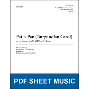 Pat-a-Pan (Burgundian Carol) (Arr. by Rosalind Hall and CJ Madsen - TTBB with Percussion, Piccolo, and 4-Hand Piano) - PICCOLO PART ONLY [PDF Sheet Music]