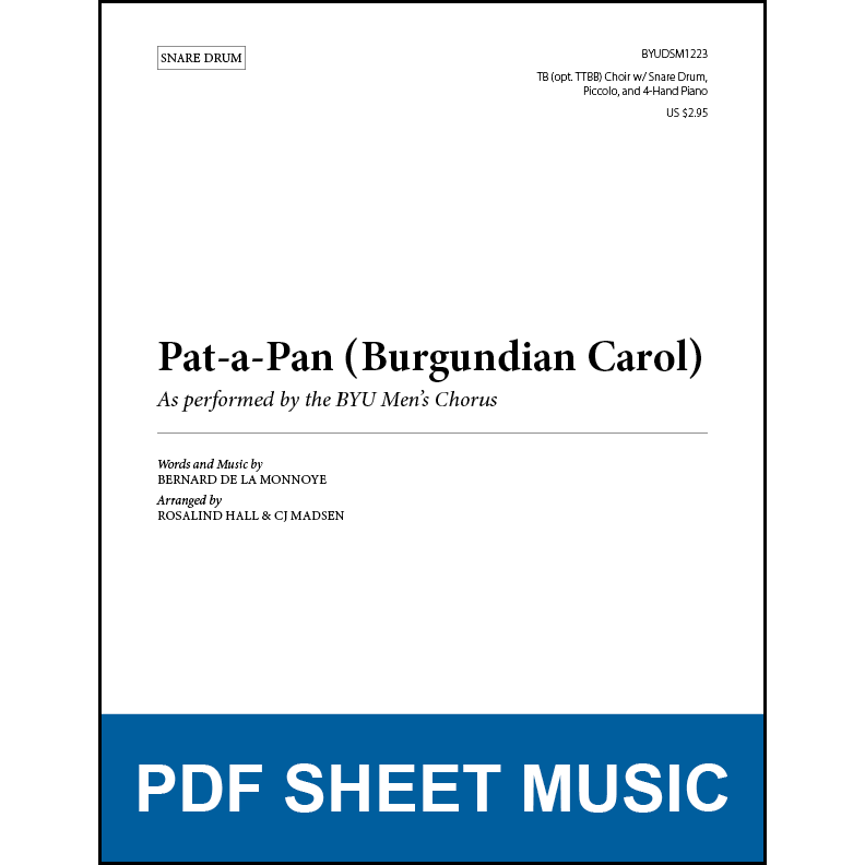 Pat-a-Pan (Burgundian Carol) (Arr. by Rosalind Hall and CJ Madsen - TTBB with Percussion, Piccolo, and 4-Hand Piano) [PDF Sheet Music]