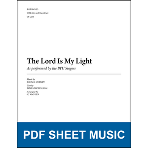 The Lord Is My Light (Arr. by CJ Madsen - SATB with Piano Duet) - Full Score [PDF Sheet Music]